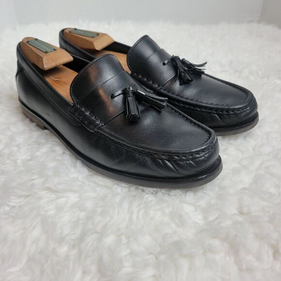 Cole Haan Men's Size 8 Grand OS Pinch Maine Tassel Loafers Black Leather C25261 - Picture 1 of 10